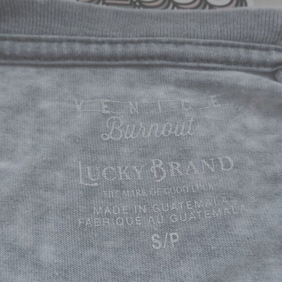 Lucky Brand Graphic Tee Burnout FLAG Shirt Lightweight NWOT SMALL - Picture 5 of 5